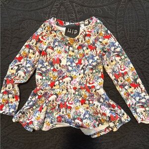 h.i.p. Kids Long Sleeve Top with Disney Characters - Multicolor